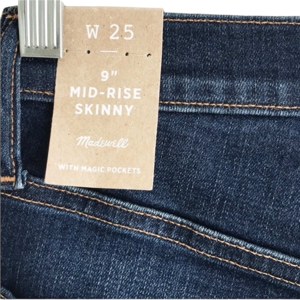 Madewell NWT Indigo 9” Mid Rise Skinny Jeans Sz 26 - Picture 5 of 12